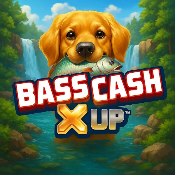 Bass Cash X UP slot logo by Alchemy Gaming at Princess Casino