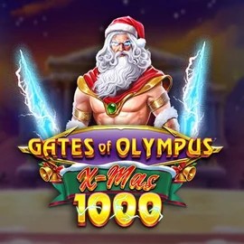 Gates of Olympus Xmas 1000 online game logo by Pragmatic Play on princess-casino.eu